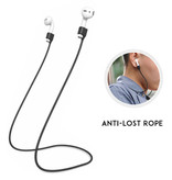 Stuff Certified® Kit 6 en 1 para AirPods 1/2 Negro - Estuche / Correa antipérdida / Mosquetón / Estuche de almacenamiento / Correa de transporte / 2x Funda antipolvo