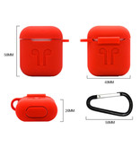 Stuff Certified® 6 in 1 Kit for AirPods 1/2 White - Case / Anti-Lost Strap / Carabiner / Storage Case / Carrying Strap / 2x Dust Cover