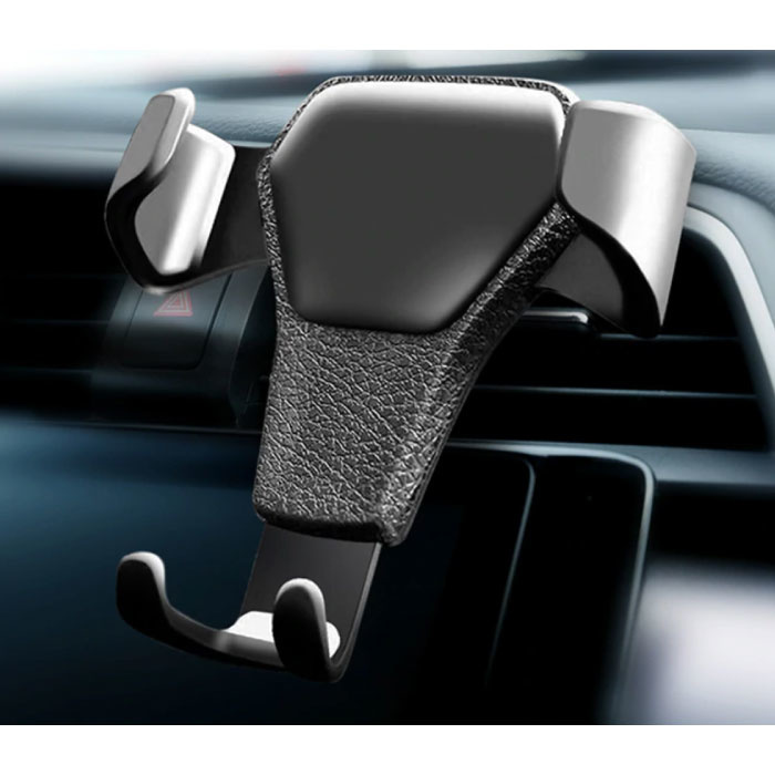 Supporto universale per telefono da auto con clip per griglia d'aria - Supporto per smartphone da cruscotto Gravity nero