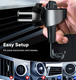 Getihu Supporto universale per telefono da auto con clip per griglia d'aria - Supporto per smartphone da cruscotto Gravity nero
