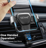 Getihu Support Téléphone Universel Voiture avec Clip Grille Air - Support Smartphone Gravity Dashboard Noir