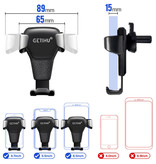 Getihu Universal Phone Holder Car with Air Grille Clip - Gravity Dashboard Smartphone Holder Black