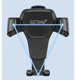 Getihu Universele Telefoonhouder Auto met Luchtrooster Clip - Zwaartekracht Dashboard Smartphone Holder Zwart