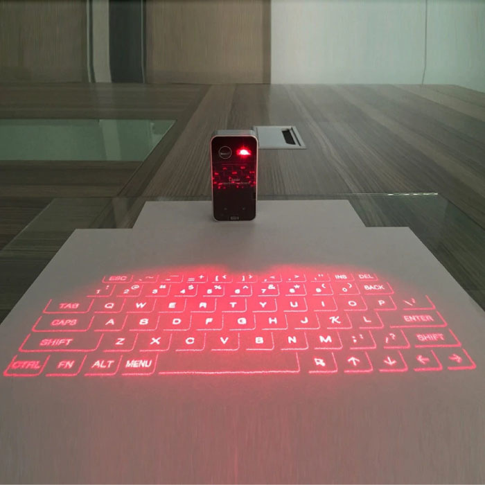 Mini clavier laser sans fil - Projection de LED de clavier virtuel portable de poche pour Windows, IOS, Mac OS X et Android Gris