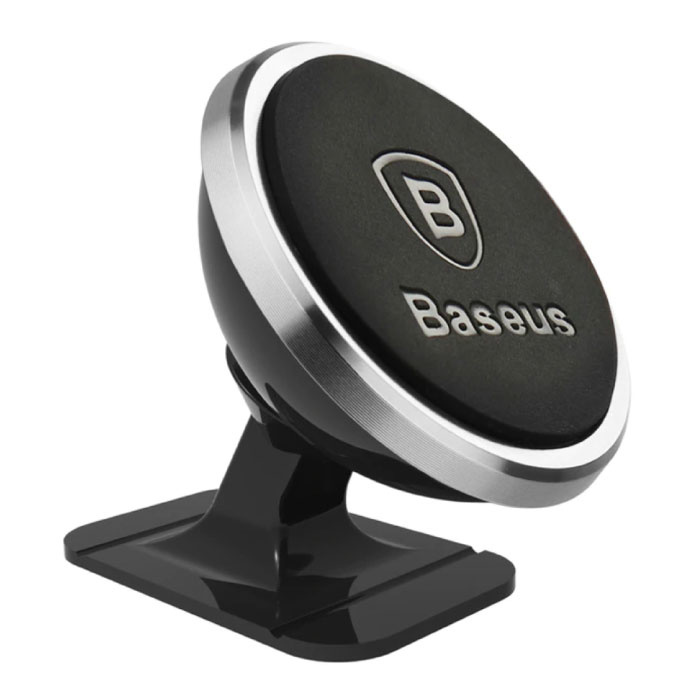 360 ° magnetyczny uchwyt na telefon samochodowy ze stojakiem na deskę rozdzielczą i naklejką magnetyczną - uniwersalny uchwyt do smartfona srebrny