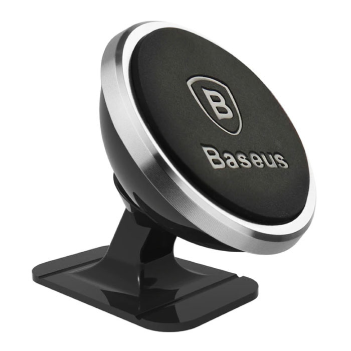 Support de téléphone magnétique 360 ° pour voiture avec support de tableau de bord et autocollant magnétique - Support de montage universel pour smartphone argent