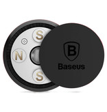 Baseus Support de téléphone magnétique 360 ° pour voiture avec support de tableau de bord et autocollant magnétique - Support de montage universel pour smartphone argent