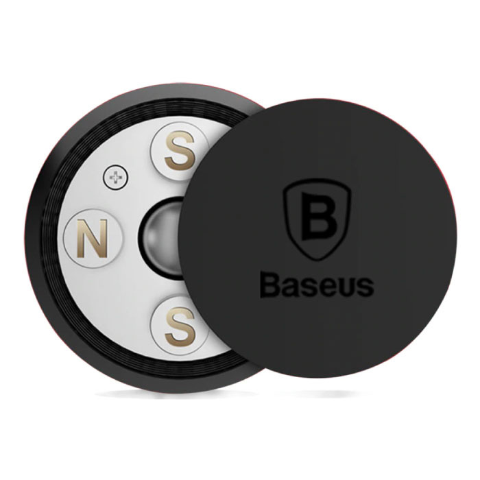 Baseus Support de téléphone magnétique 360 ° pour voiture avec support de tableau de bord et autocollant magnétique - Support de montage universel pour smartphone doré