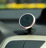 Baseus Support de téléphone magnétique 360 ° pour voiture avec support de tableau de bord et autocollant magnétique - Support de montage universel pour smartphone doré