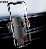 Baseus Support Téléphone Universel Voiture avec Clip Grille Air - Support Smartphone Gravity Dashboard Noir