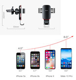 Baseus Universal Phone Holder Car with Air Grille Clip - Gravity Dashboard Smartphone Holder Black