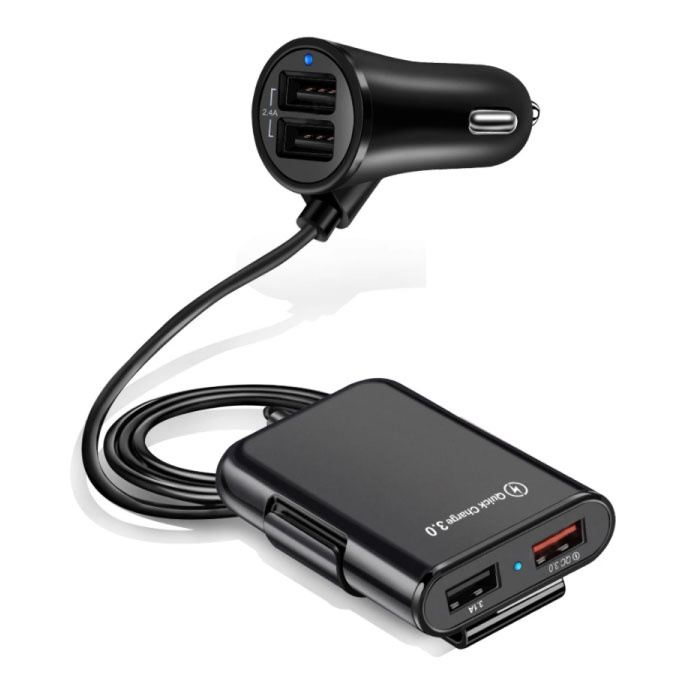 Caricabatterie per auto con 4 porte USB, tecnologia Quick Charge