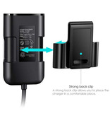 XEDAIN Quick Charge 3.0 Car Charger with Extension Cable and 4 Ports 30W / 3.1A - Quad Port Carcharger Extension Cable - Black