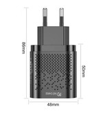 USLION 2-Port USB-Ladegerät - 36W PD Schnellladung / Schnellladung 3.0 - Netzstecker Ladegerät Wallcharger AC Home Ladegerät Adapter Schwarz