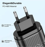 USLION 2-Poort  USB Oplader - 36W PD Fast Charging / Quick Charge 3.0 - Muur Stekkerlader Wallcharger AC Thuislader Adapter Wit