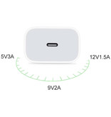 Byleen 20W PD USB-C Ladegerät - Stromversorgung USB-Schnellladung - Netzstecker Ladegerät Wandladegerät AC Home Ladegerät Adapter Weiß