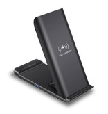 FDGAO Caricabatterie wireless Qi standard da scrivania 15W - Supporto per telefono universale tipo C Supporto di ricarica wireless nero