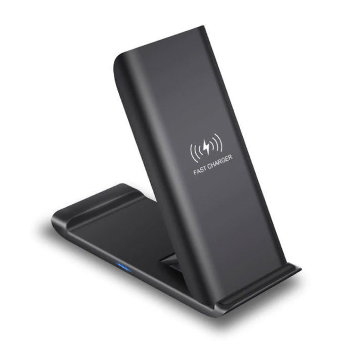 Caricabatterie wireless Qi standard da scrivania 15W - Supporto per telefono universale tipo C Supporto di ricarica wireless nero