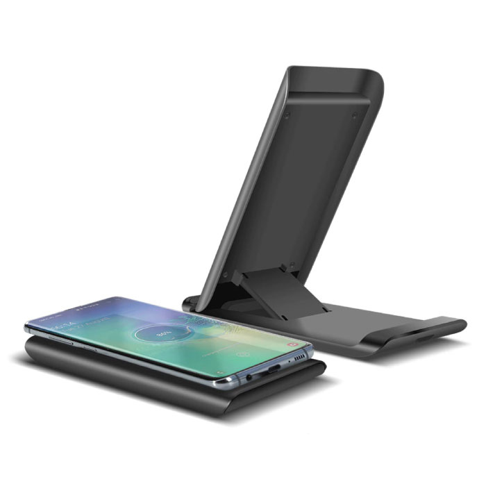 FDGAO Qi Draadloze Oplader Bureau Standaard 15W - Type C Universeel Telefoonhouder Wireless Charging Pad Zwart