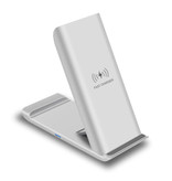 FDGAO Caricabatterie wireless Qi standard da scrivania 15W - Supporto universale per telefono tipo C Supporto di ricarica wireless bianco