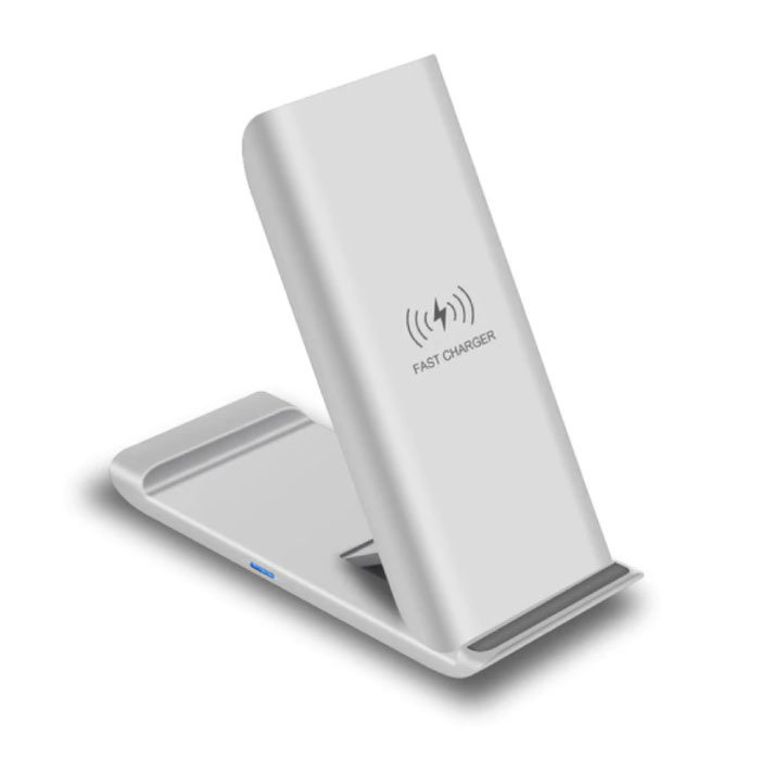 Caricabatterie wireless Qi standard da scrivania 15W - Supporto universale per telefono tipo C Supporto di ricarica wireless bianco