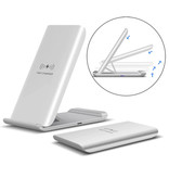 FDGAO Caricabatterie wireless Qi standard da scrivania 15W - Supporto universale per telefono tipo C Supporto di ricarica wireless bianco