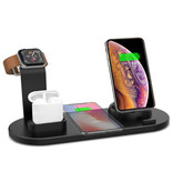 FDGAO Stazione di ricarica 4 in 1 per Apple iPhone / iWatch / AirPods - Dock di ricarica Tappetino wireless da 10 W nero