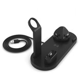 FDGAO Estación de carga 4 en 1 para Apple iPhone / iWatch / AirPods - Base de carga 10W Wireless Pad Negro