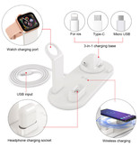 FDGAO Estación de carga 4 en 1 para Apple iPhone / iWatch / AirPods - Base de carga 10W Wireless Pad Blanco