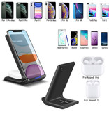 FDGAO Qi Desk Stand / Wireless Charger 15W - Type C Universal Phone Holder Wireless Charging Desk Standard Pad Black