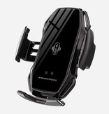 FLOVEME Caricabatteria da auto Qi wireless da 10 W - Caricatore a clip Airvent Pad di ricarica per auto wireless universale nero