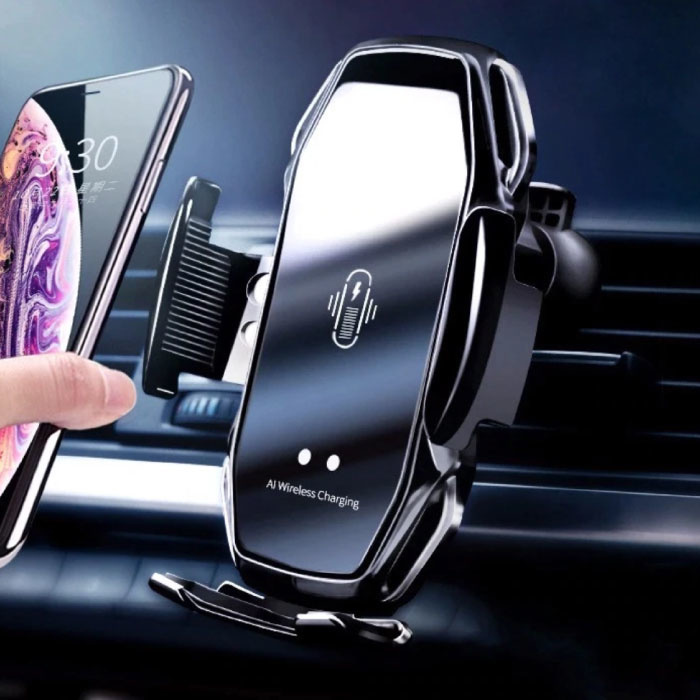 FLOVEME 10W Wireless Qi Car Charger - Airvent Clip Charger Universal Wireless Car Charging Pad Black