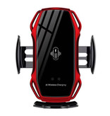 FLOVEME 10W Wireless Qi Car Charger - Airvent Clip Charger Universal Wireless Car Charging Pad Red