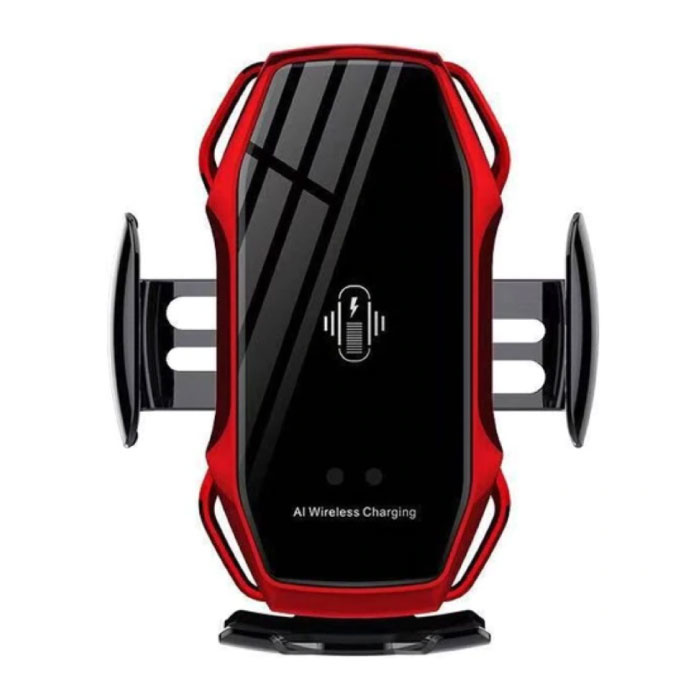 Cargador de coche Qi inalámbrico de 10 W - Cargador de clip Airvent Cargador inalámbrico universal para coche Rojo