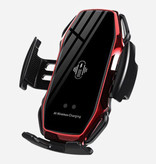 FLOVEME Cargador de coche Qi inalámbrico de 10 W - Cargador de clip Airvent Cargador inalámbrico universal para coche Rojo