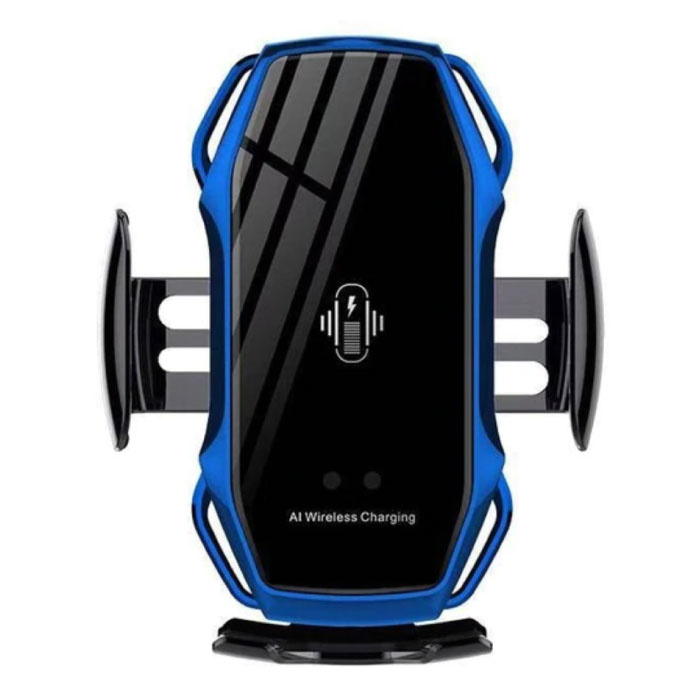 Caricabatteria da auto Qi wireless da 10 W - Caricatore a clip Airvent Pad di ricarica per auto wireless universale blu