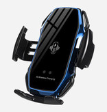 FLOVEME Caricabatteria da auto Qi wireless da 10 W - Caricatore a clip Airvent Tappetino di ricarica per auto wireless universale blu