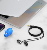 Lenovo QF730 Earbuds with Mic and Controls - 3.5mm AUX Earpieces Volume Control Wired Earphones Earphone Black