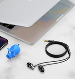 Lenovo QF730 Oordopjes met Microfoon en Controls - 3.5mm AUX Oortjes Volumebeheer Wired Earphones Oortelefoon Zwart