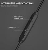 Lenovo Auriculares QF730 con micrófono y controles - Auriculares AUX de 3,5 mm Auriculares con cable con control de volumen Negro