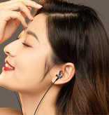 Lenovo QF730 Słuchawki douszne z mikrofonem i elementami sterującymi - Słuchawki AUX 3,5 mm Regulacja głośności Słuchawki przewodowe Słuchawki białe