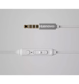 Lenovo Écouteurs QF730 avec micro et commandes - Écouteurs AUX 3,5 mm Contrôle du volume Écouteurs filaires Blanc