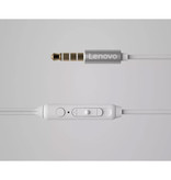 Lenovo QF730 Earbuds with Mic and Controls - 3.5mm AUX Earpieces Volume Control Wired Earphones Earphone White