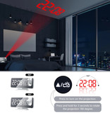 Urijk Wielofunkcyjny cyfrowy zegar LED - budzik Mirror Alarm Drzemka Regulacja jasności Czarny