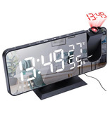 Urijk Multifunctional Digital LED Clock - Alarm Clock Mirror Alarm Snooze Brightness Adjustment Black