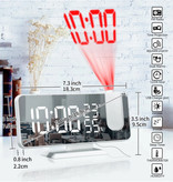 Urijk Horloge LED numérique multifonctionnelle - Réveil Miroir Alarme Snooze Réglage de la luminosité Noir
