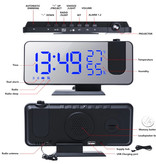 Urijk Multifunctional Digital LED Clock - Alarm Clock Mirror Alarm Snooze Brightness Adjustment Black