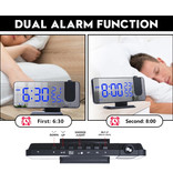 Urijk Multifunctionele Digitale LED Klok - Wekker Spiegel Alarm Snooze Helderheid Aanpassing Zwart