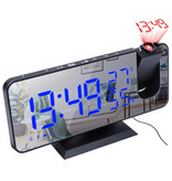 Urijk Reloj LED digital multifuncional - Reloj despertador Espejo Alarma Snooze Ajuste de brillo Negro