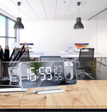 Urijk Multifunctional Digital LED Clock - Alarm Clock Mirror Alarm Snooze Brightness Adjustment White